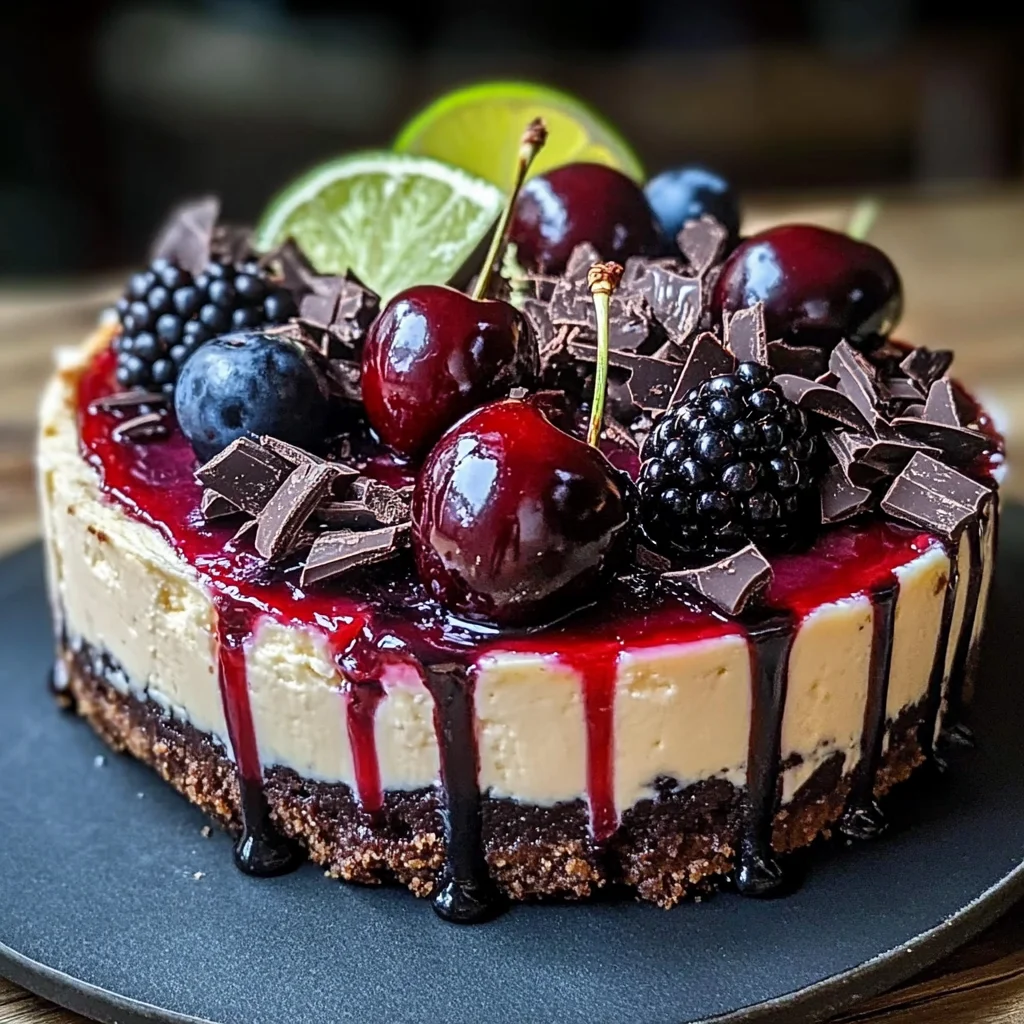 Bourbon Biscuit Cherry Cheesecake Tart