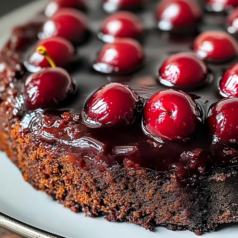 Chocolate Cherry Upside Down Cake 🍒🍫
