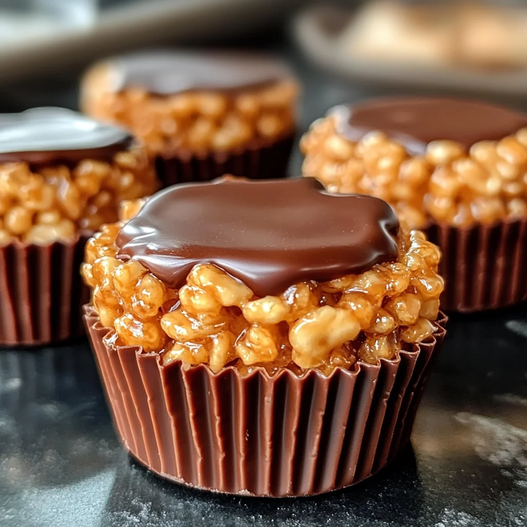 Chocolate Peanut Butter Rice Krispie Cups