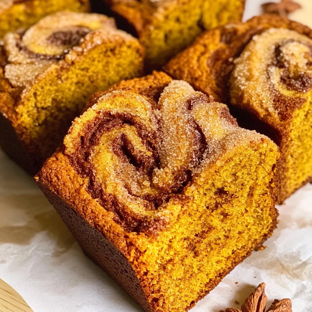 Cinnamon Swirl Pumpkin Bread Mini Loaves