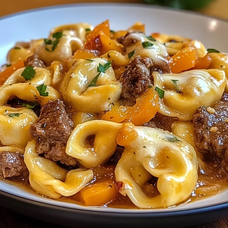 Creamy Beef and Vegetable Tortellini
