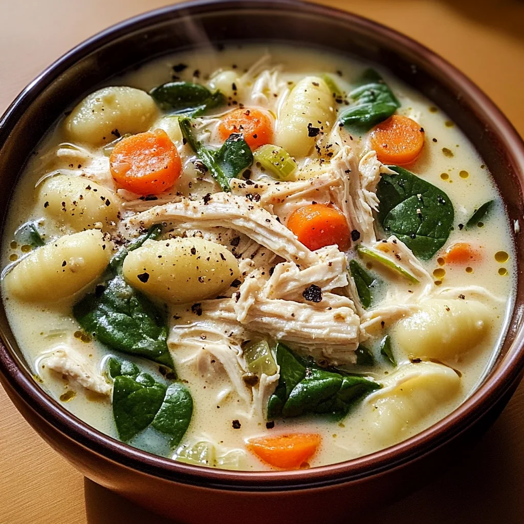 Creamy Crockpot Chicken Gnocchi Soup