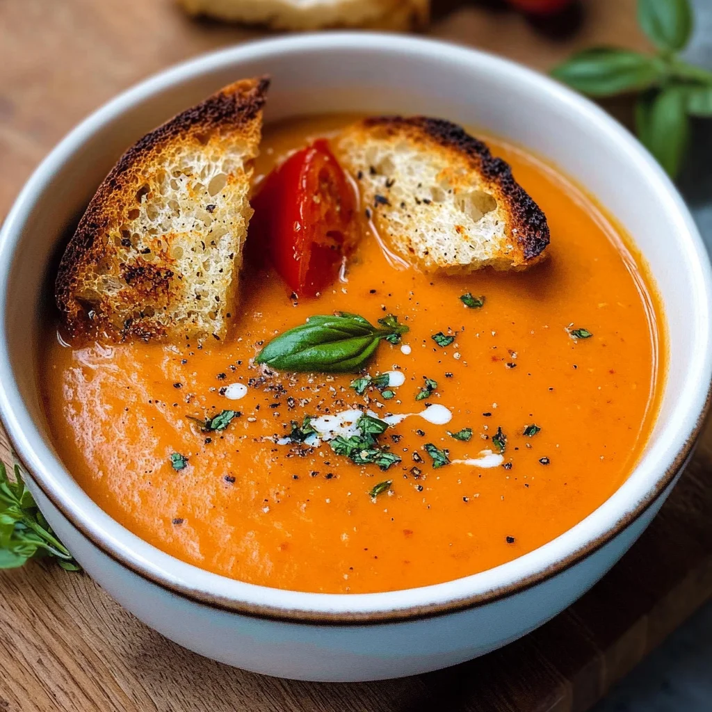 Creamy Roasted Garlic Tomato Soup