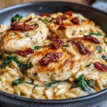 Creamy Tuscan Chicken with Orzo