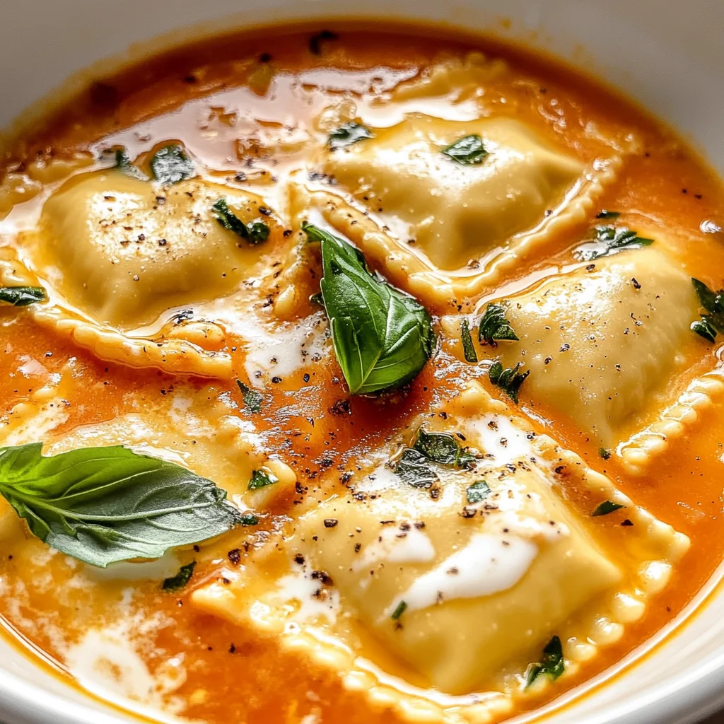 Creamy Tuscan Ravioli Soup