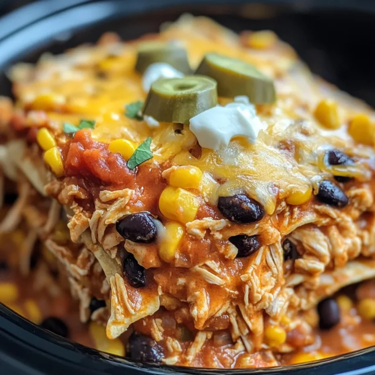 Crockpot Chicken Enchilada Casserole