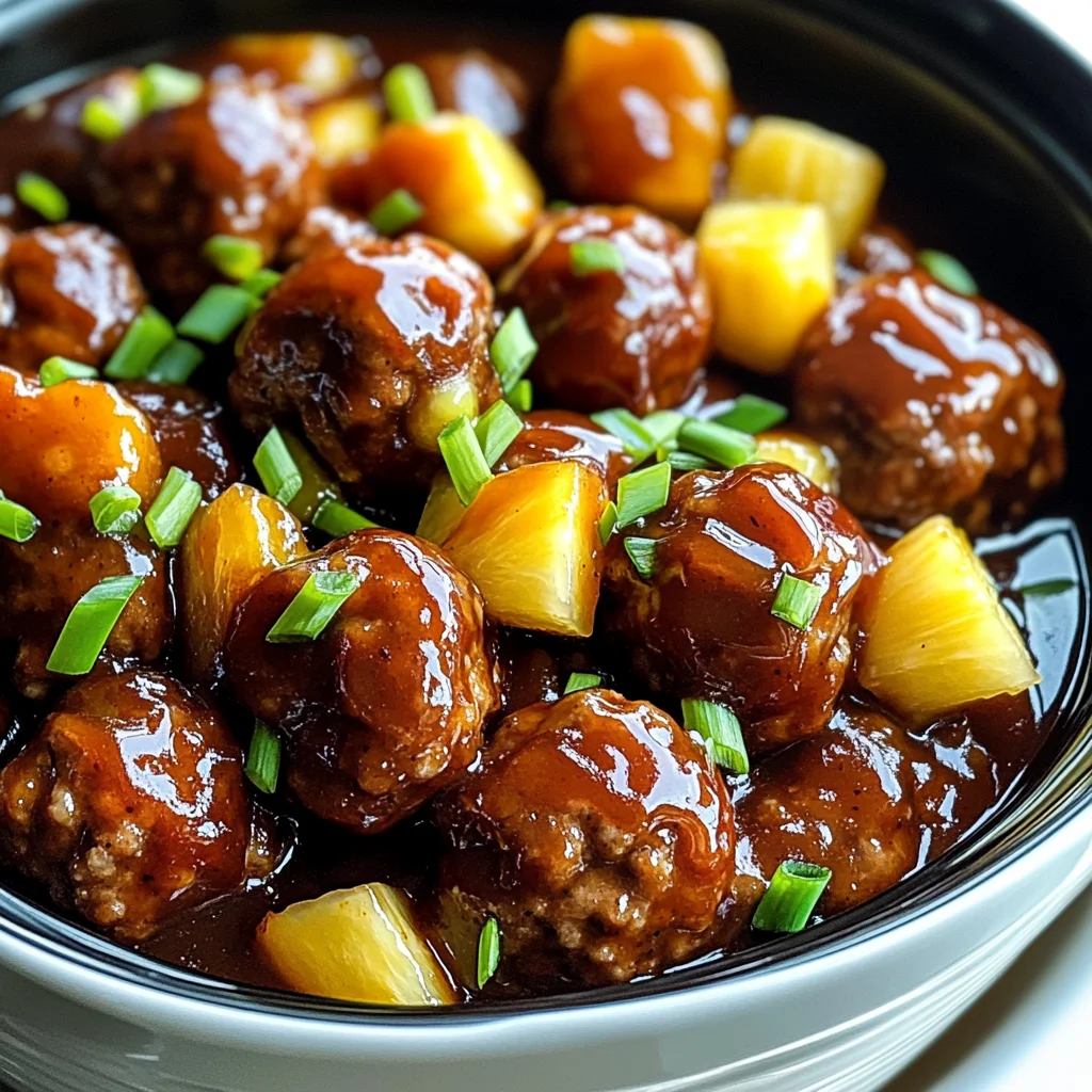 Crockpot Hawaiian Meatballs