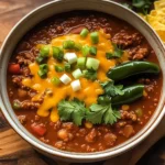 Crockpot Spicy Queso Beef Chili