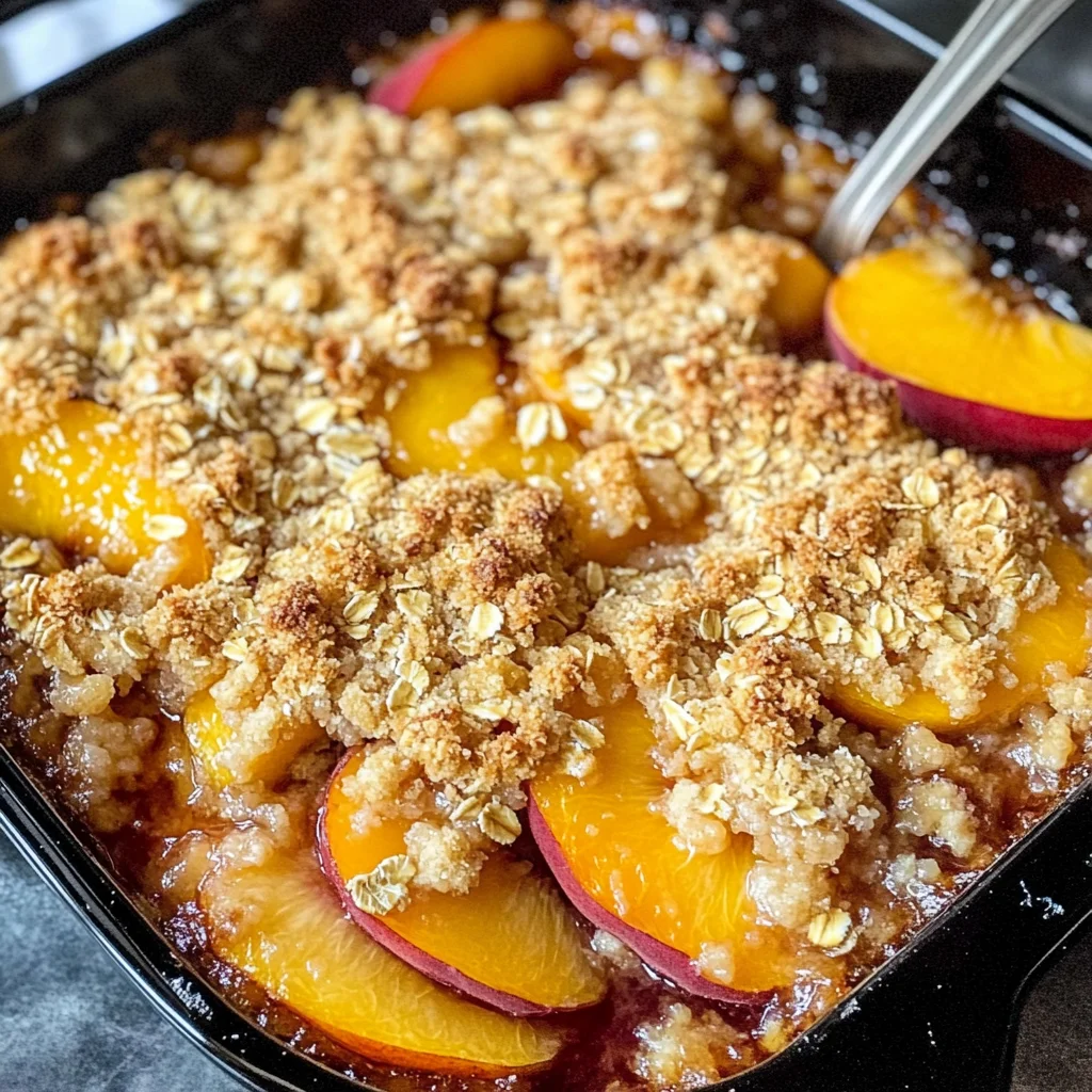 Easy Peach Crisp Recipe (Crispy & Juicy)