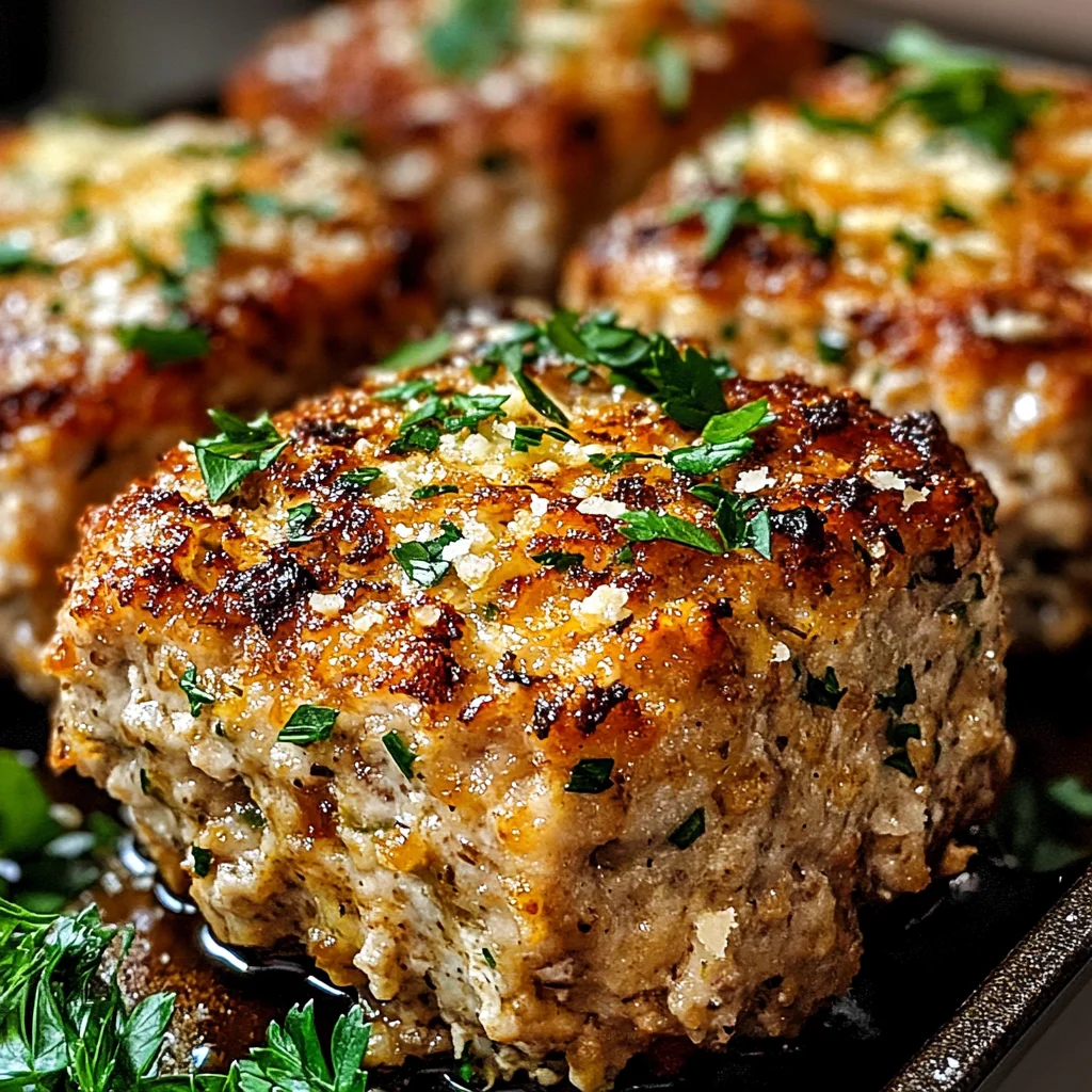 Garlic Parmesan Chicken Meatloaves