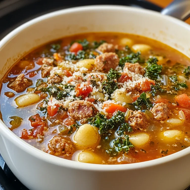 Italian Vegetable Soup with Spicy Sausage