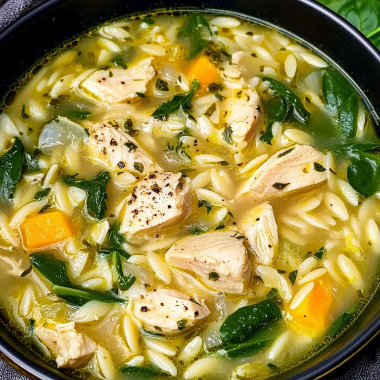 Lemon Chicken Orzo Soup