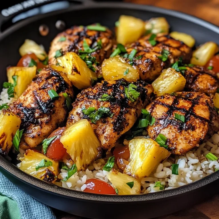One Pan Caribbean Jerk Chicken with Pineapple-Coconut Rice Recipe
