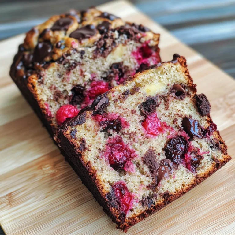Raspberry Dark Chocolate Banana Bread