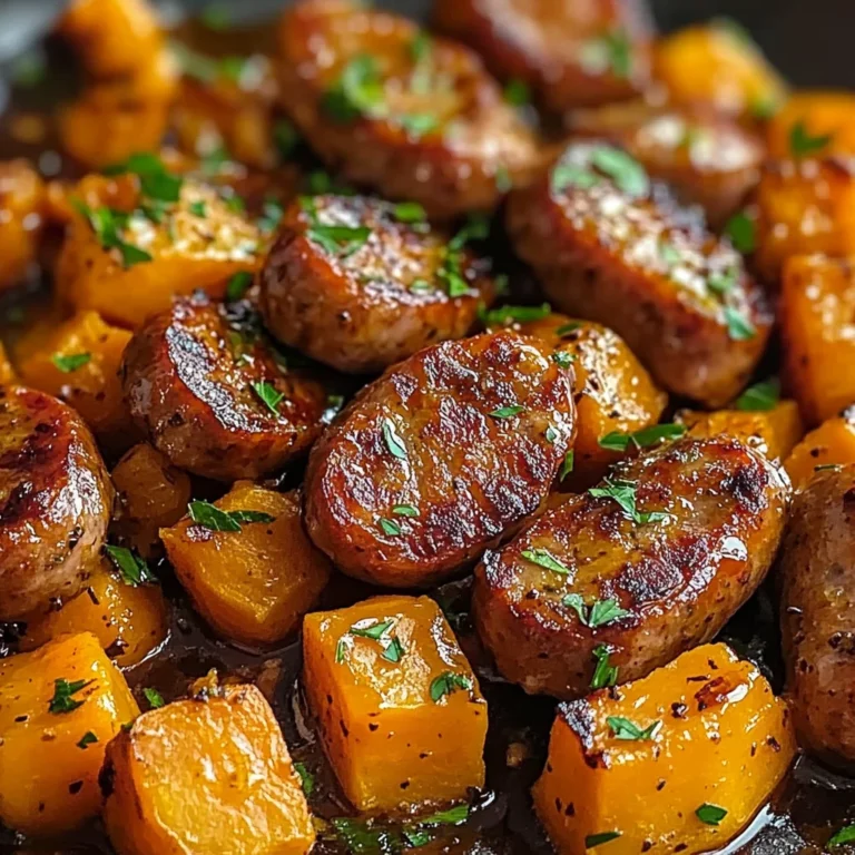 Sausage and Sweet Potatoes with Honey Garlic Sauce