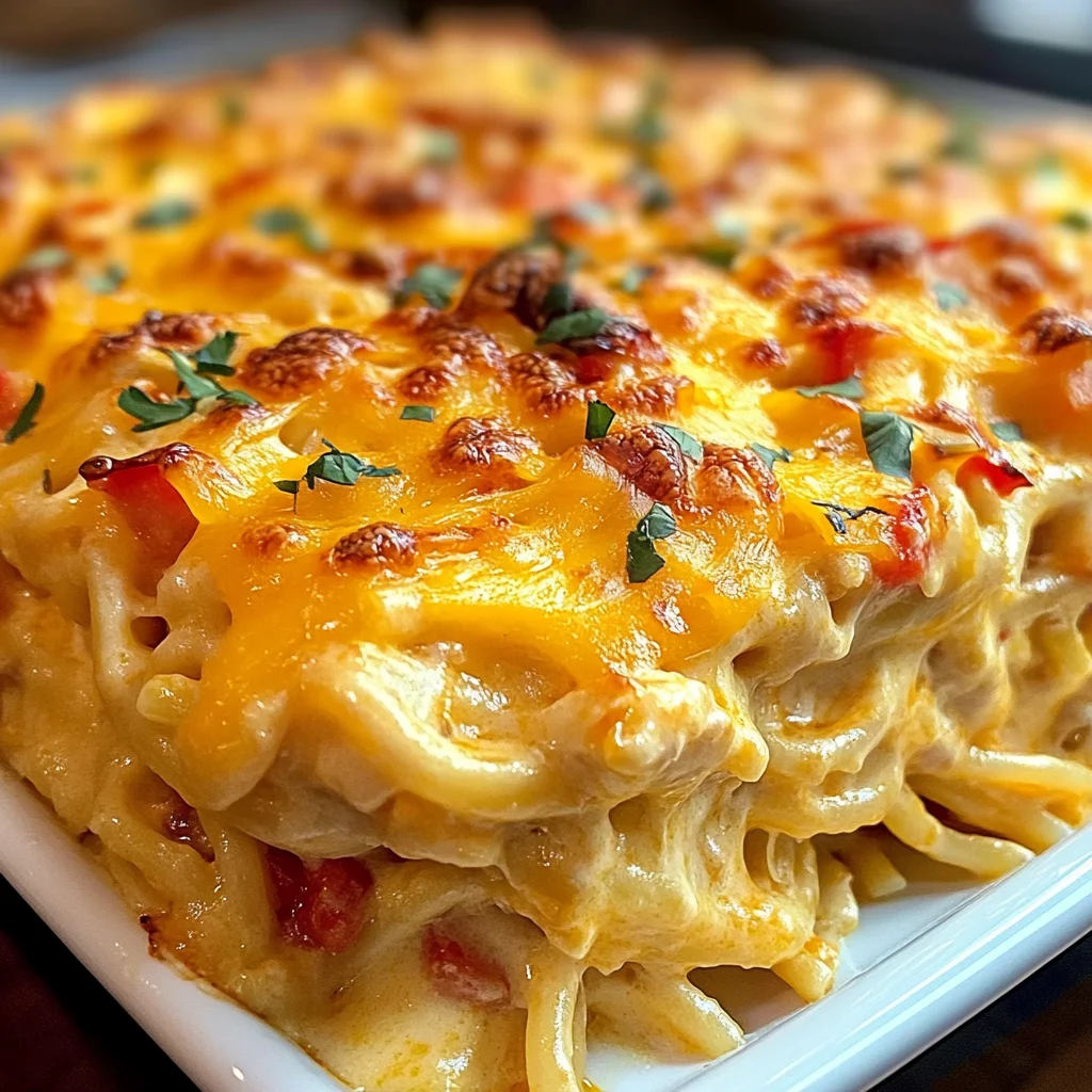 Spicy Southern Cheesy Chicken Spaghetti Casserole