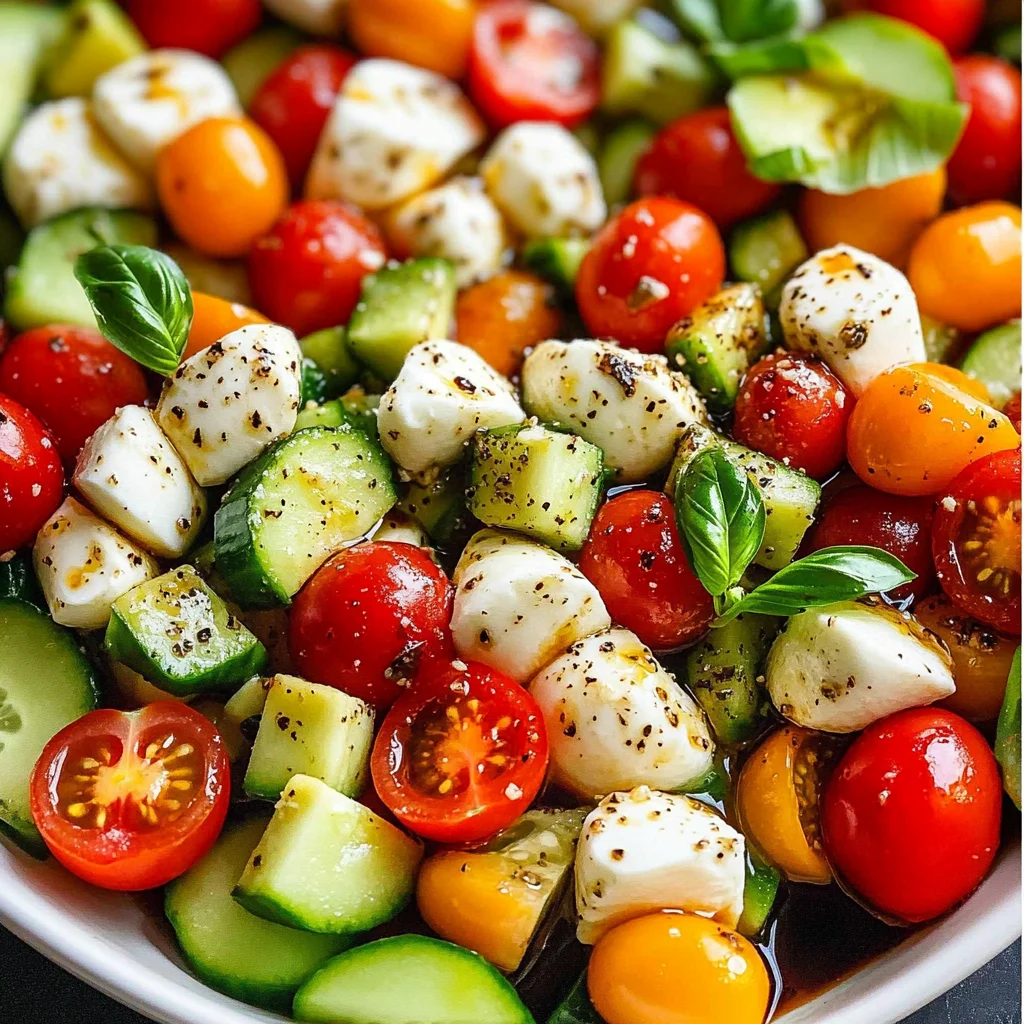 Tomato Cucumber Mozzarella Salad