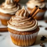 Vanilla Chai Pumpkin Latte Cupcakes with Cinnamon Brown Sugar Frosting