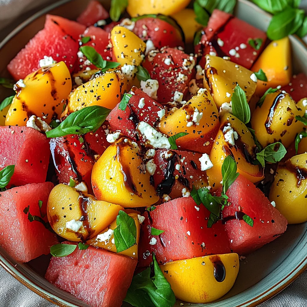 Watermelon Peach Salad – A Refreshing Gourmet Salad