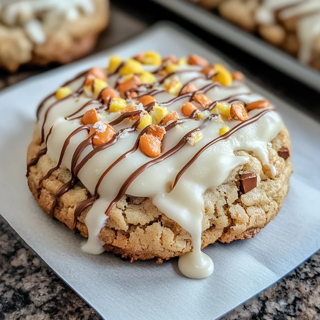 White Chocolate Reese’s Cheesecake Cookies