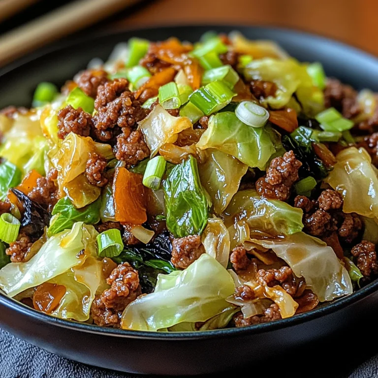 Chinese Ground Beef and Cabbage Stir-Fry