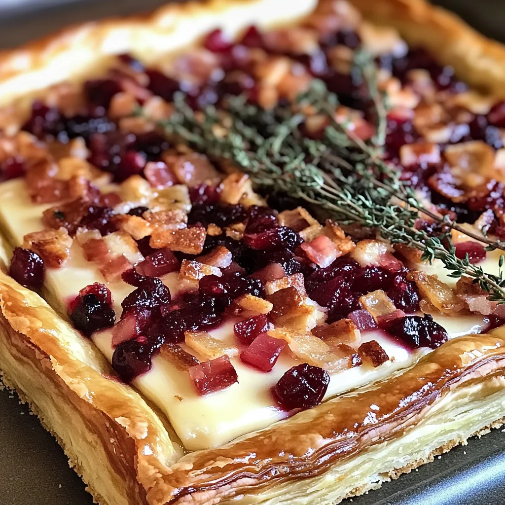 Cranberry Brie Tart with Pancetta & Thyme