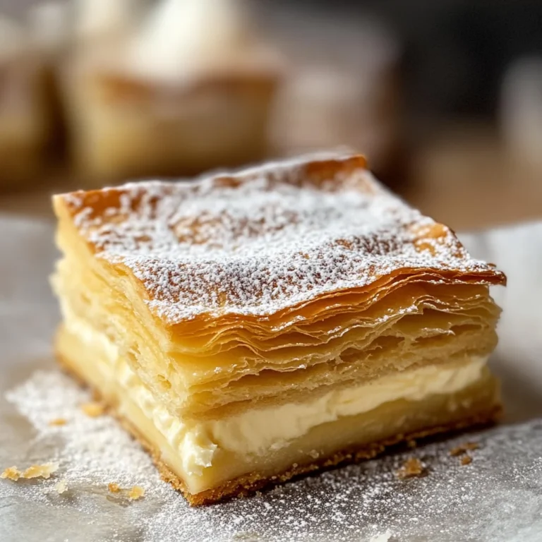 Creamy Vanilla Slice with Flaky Puff Pastry