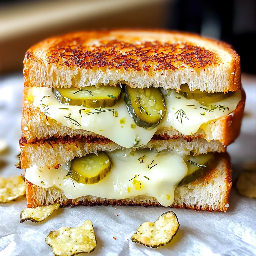 Crispy Dill Pickle Grilled Cheese Sandwich - theamazingfood
