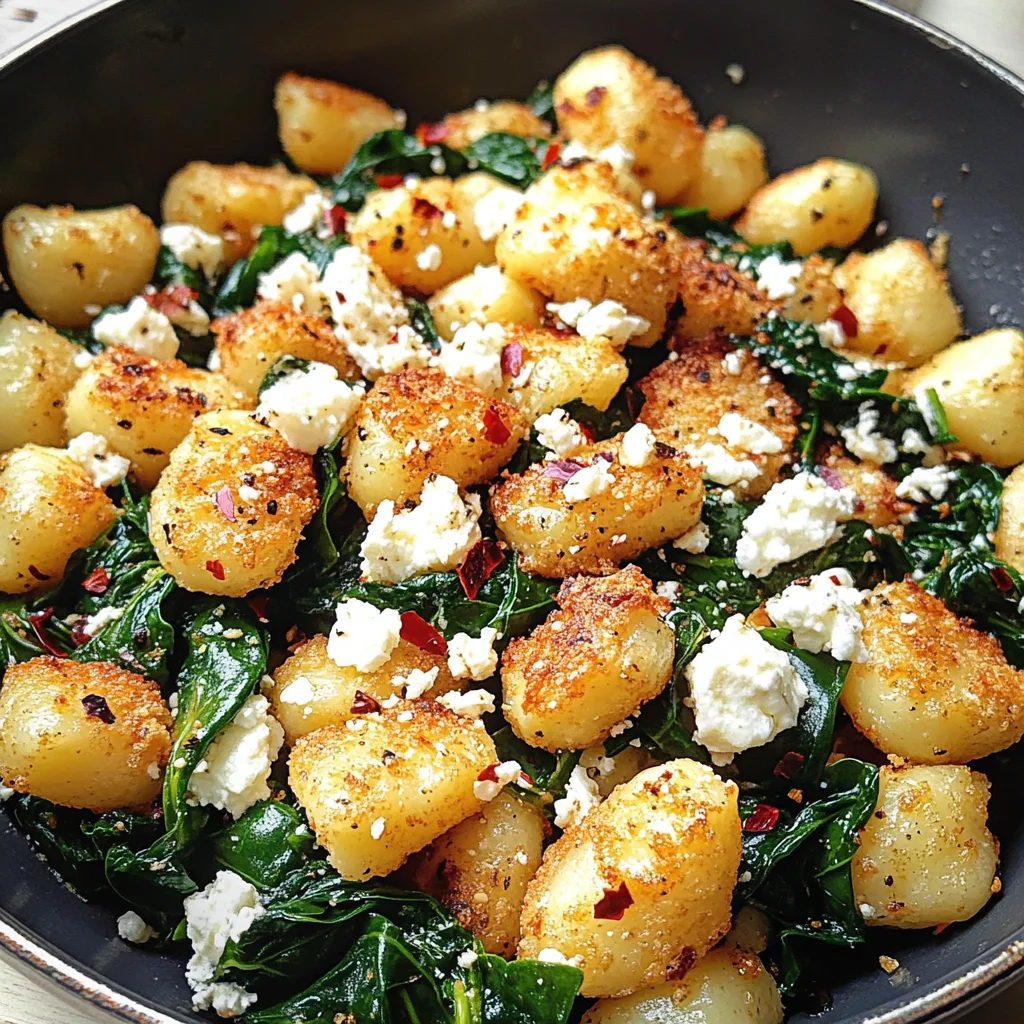 Crispy Gnocchi With Spinach And Feta