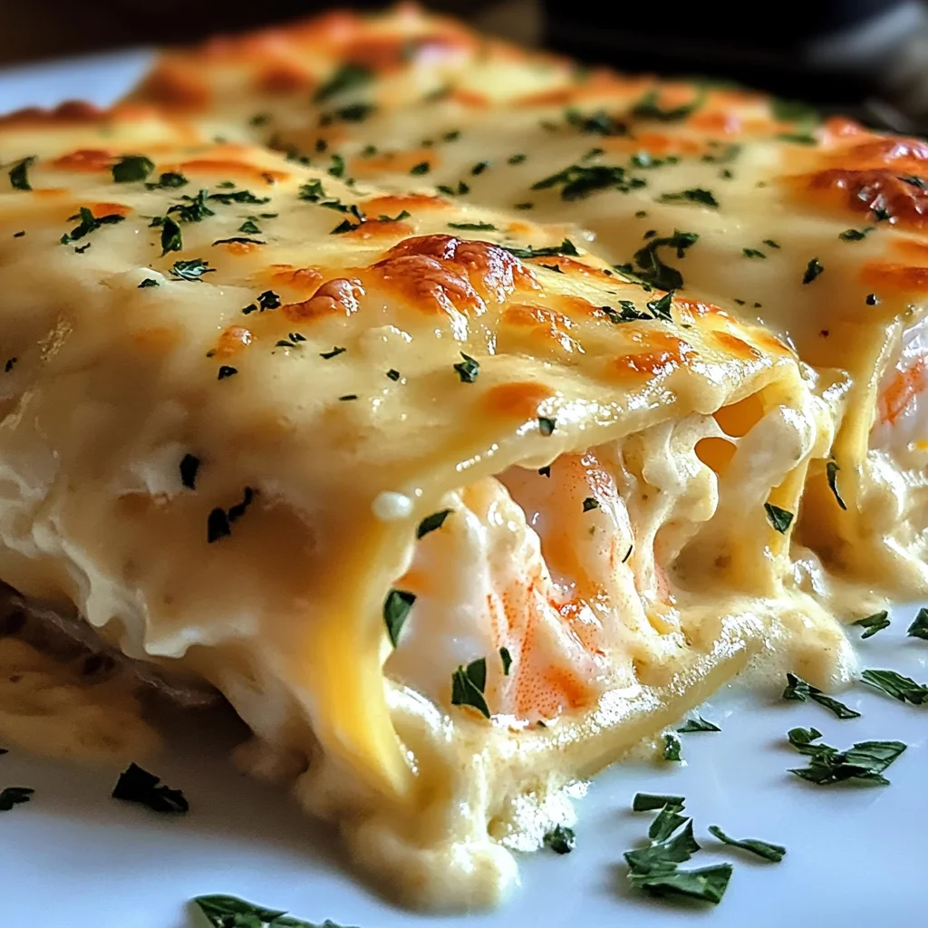 Dive into Decadence: Shrimp & Crab Alfredo Lasagna Roll-Ups You’ll Crave