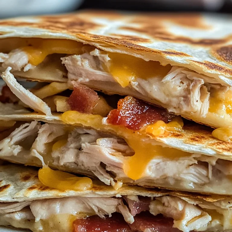 Easy Chicken Turkey Bacon Ranch Quesadilla