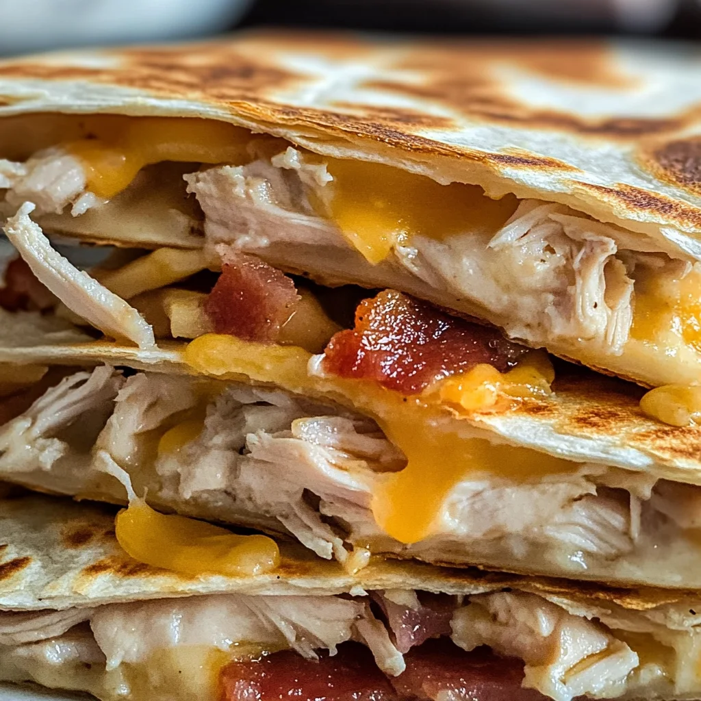 Easy Chicken Turkey Bacon Ranch Quesadilla