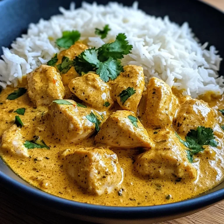 Easy Homemade Chicken Korma with Flatbread or Rice
