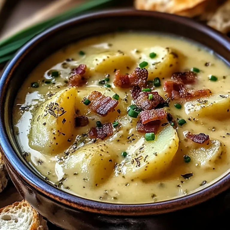 Hearty Cheddar Garlic Herb Potato Soup Recipe