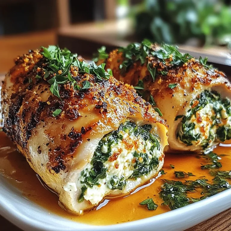 Herbed Ricotta Stuffed Chicken Rolls