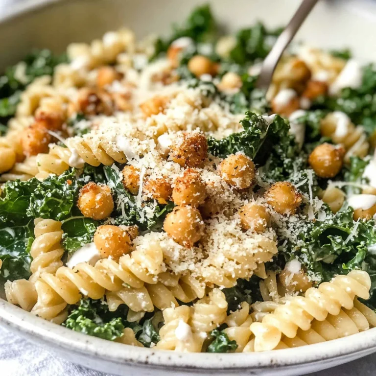 Kale Caesar Pasta Salad