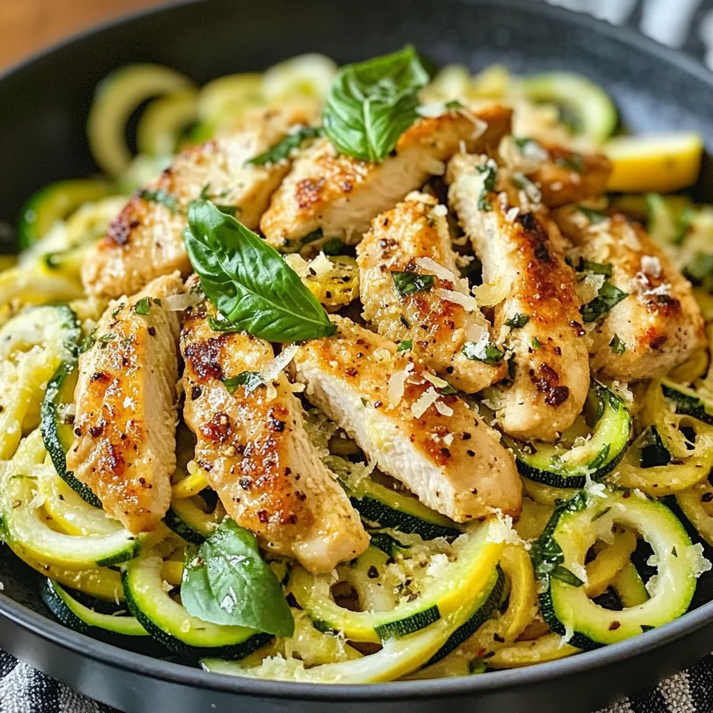 Lemon Garlic Chicken Zoodles