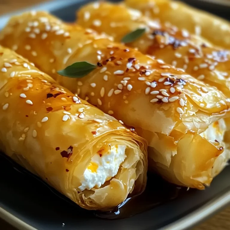 Oven Fried Feta Rolls with Chili Honey