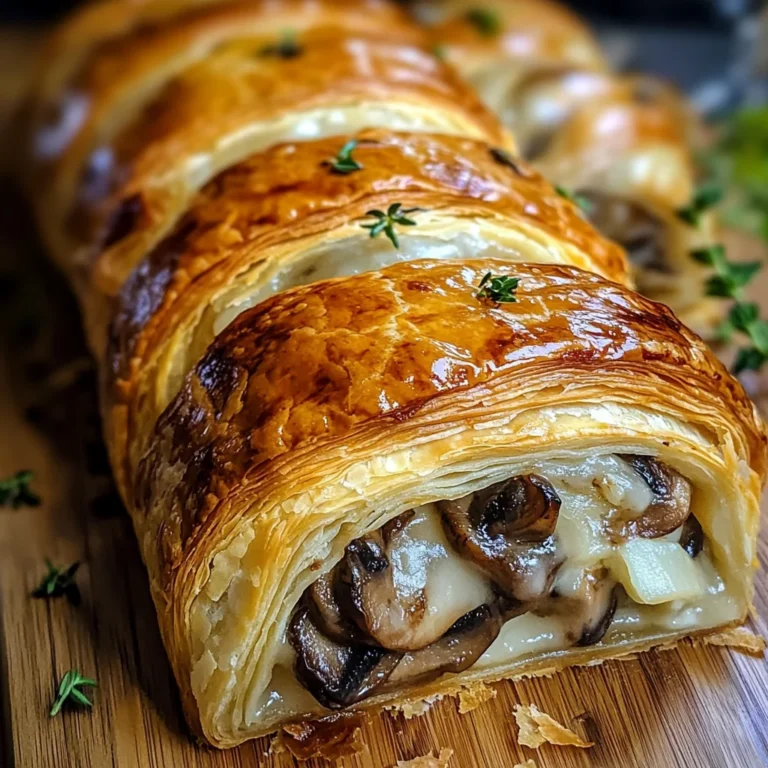 Savory Mushroom & Gruyère Puff Pastry Braid