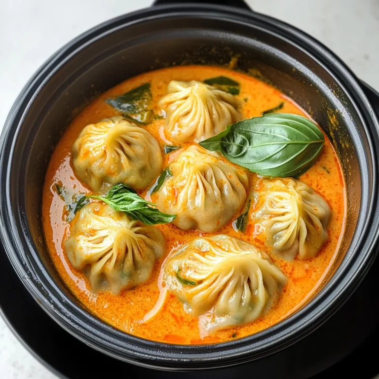 Soup Dumplings in Thai Red Curry Sauce