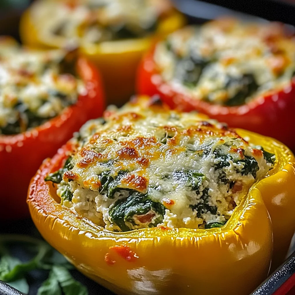 Spinach Ricotta Stuffed Peppers