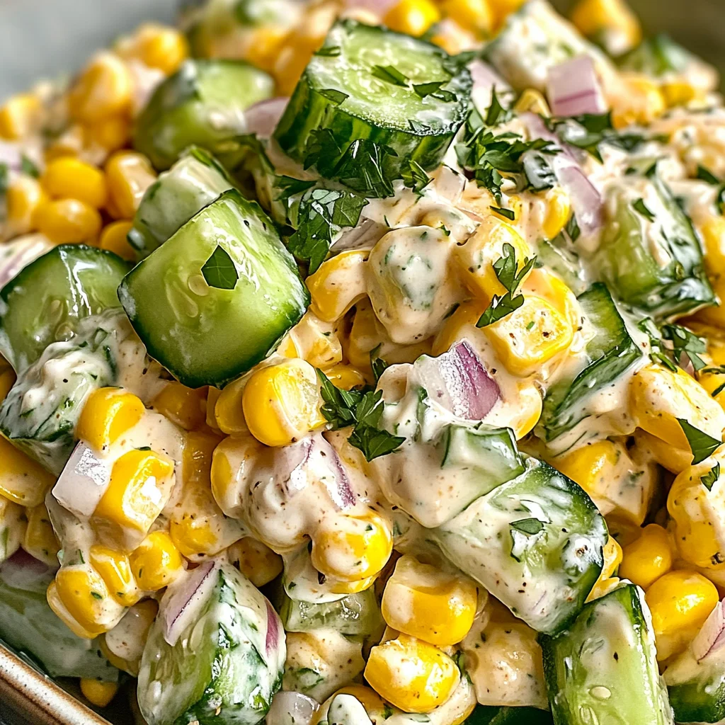 Street Corn Creamy Cucumber Salad