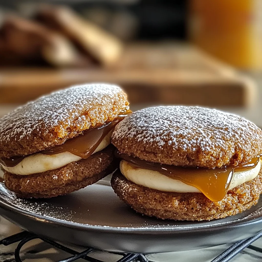 Apple Cider Whoopie Pie Cookies with Caramel