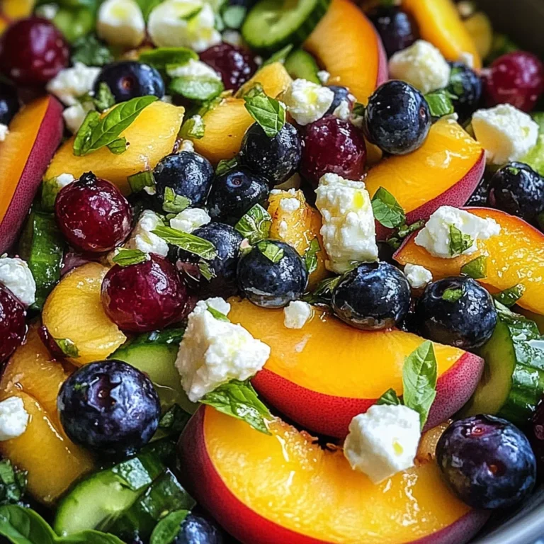 Blueberry Peach Feta Salad