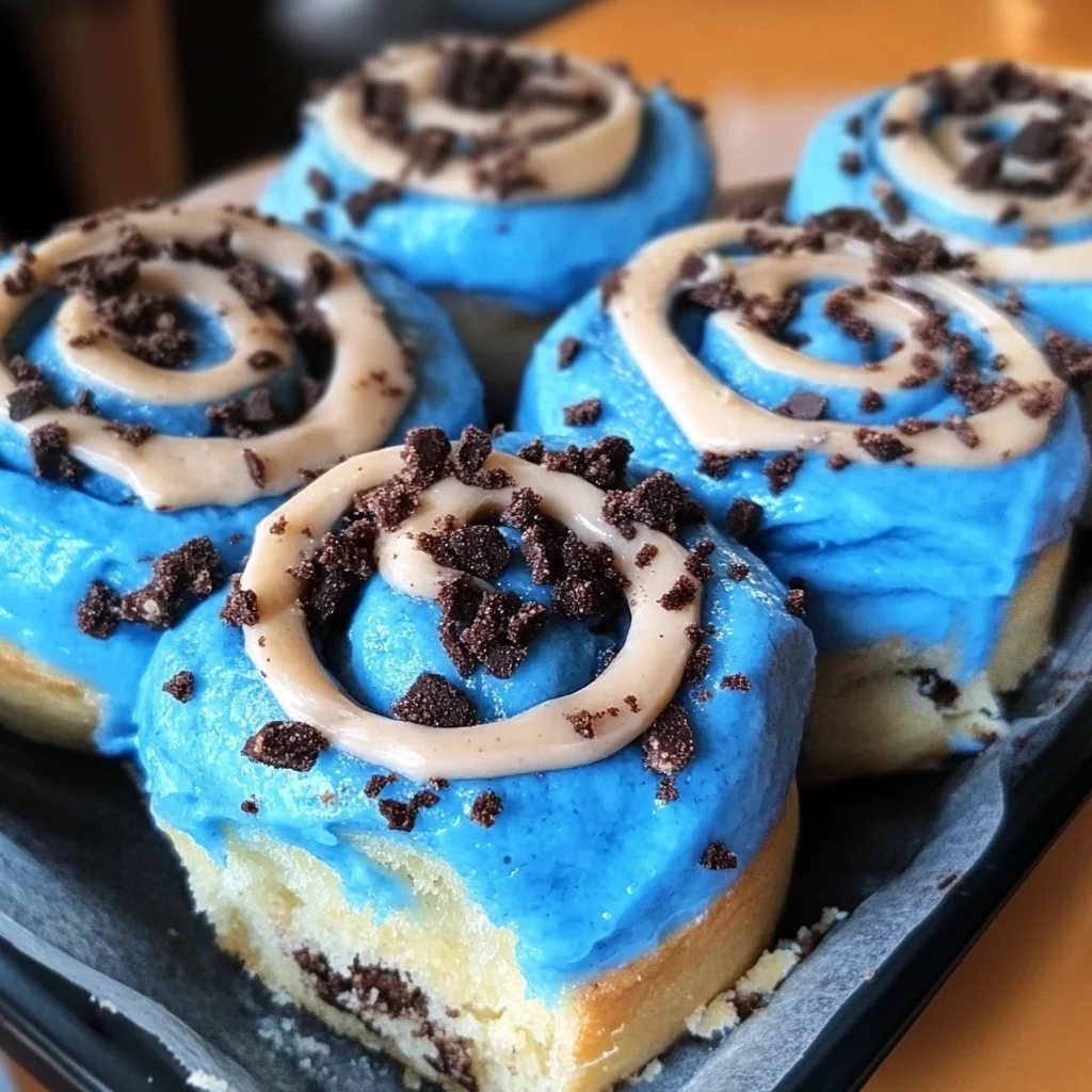 Cookie Monster Cinnamon Rolls Recipe