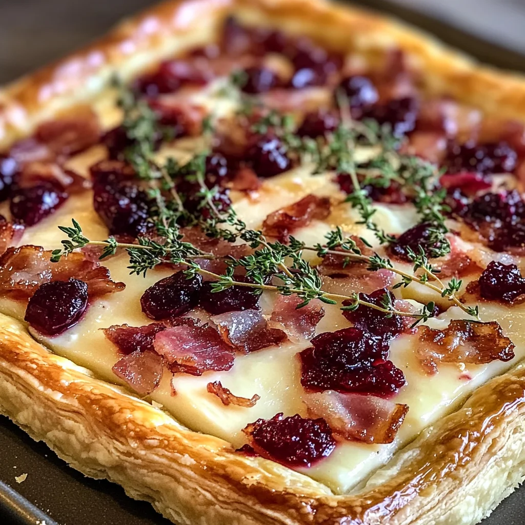 Cranberry Brie Tart with Pancetta & Thyme