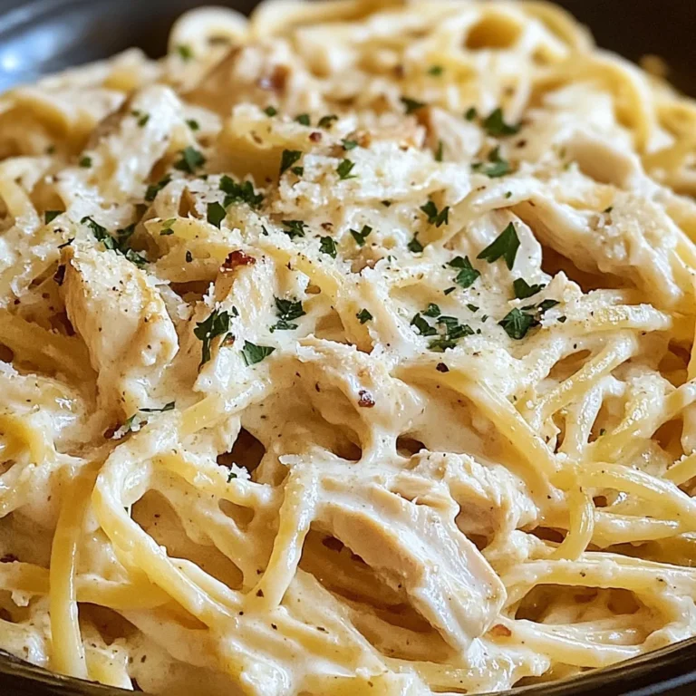 Creamy Crockpot Garlic Parmesan Chicken Pasta