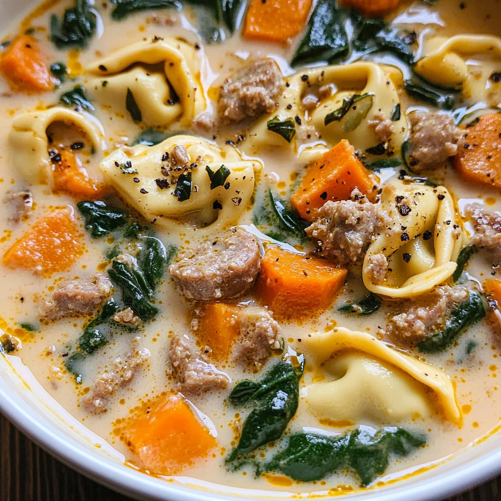 Creamy Sausage Tortellini Soup