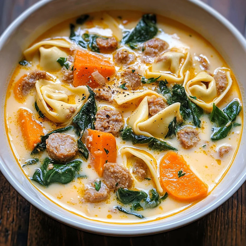 Creamy Sausage Tortellini Soup