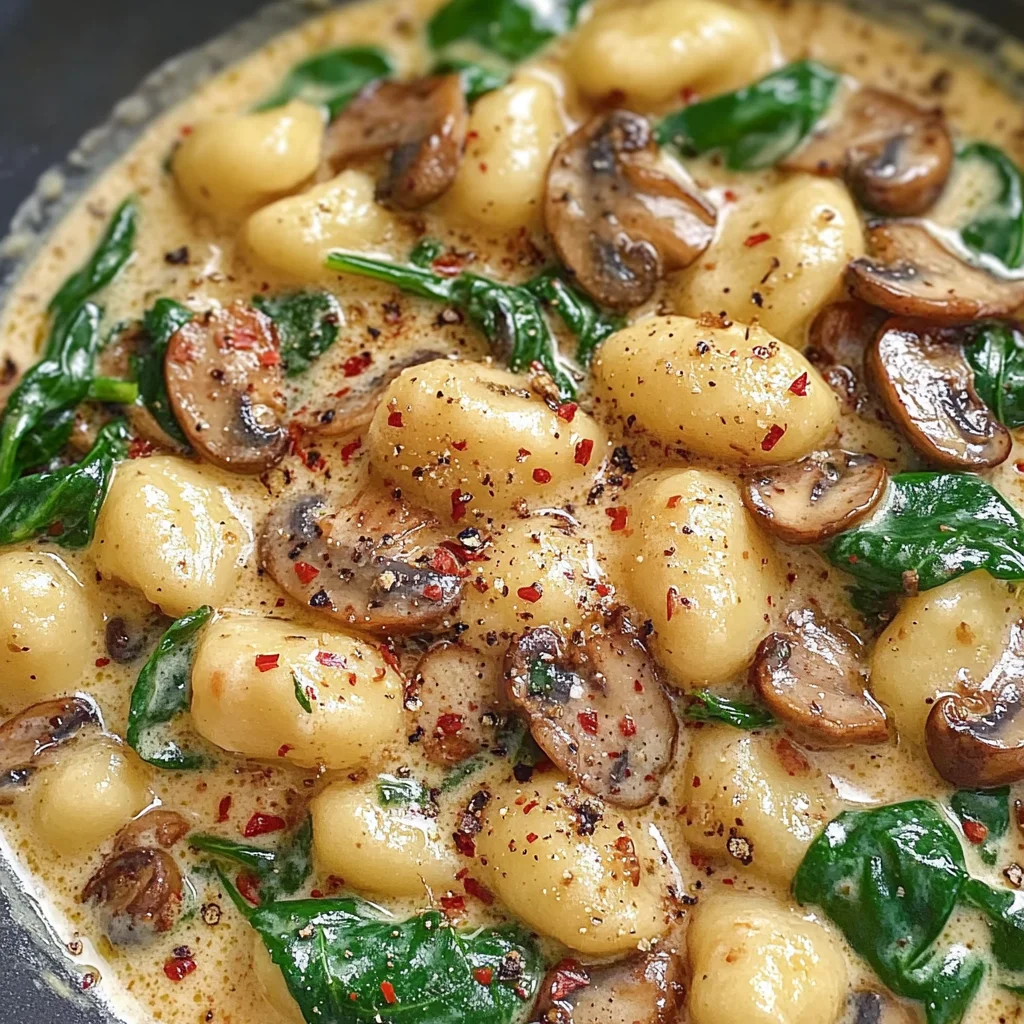 Creamy Spinach and Mushroom Gnocchi (One-Pan, 20 Minutes)
